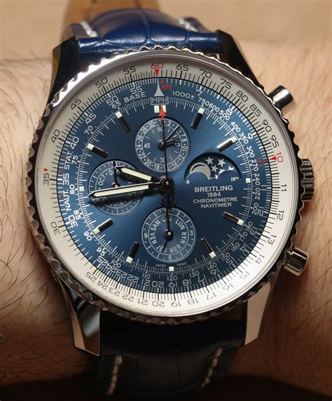 breitling blue face used|breitling blue navitimer.